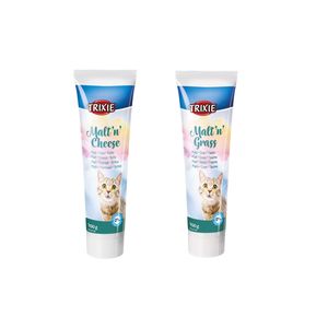 خمیر مالت گربه تریکسی مدل cheese و grass وزن 100 گرم مجموعه 2 عددی